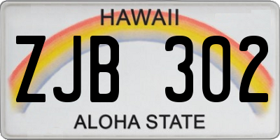 HI license plate ZJB302