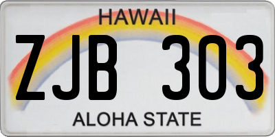 HI license plate ZJB303
