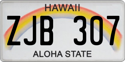 HI license plate ZJB307