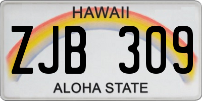 HI license plate ZJB309