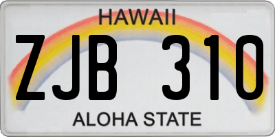HI license plate ZJB310