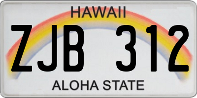 HI license plate ZJB312