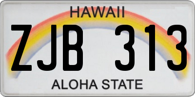 HI license plate ZJB313