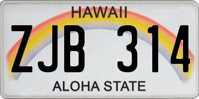 HI license plate ZJB314