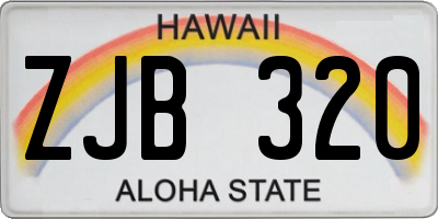 HI license plate ZJB320