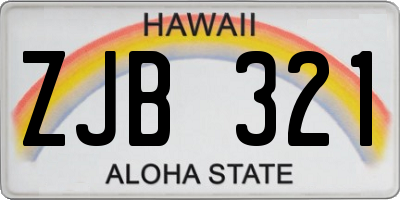 HI license plate ZJB321