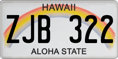 HI license plate ZJB322