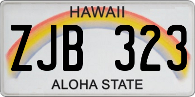 HI license plate ZJB323