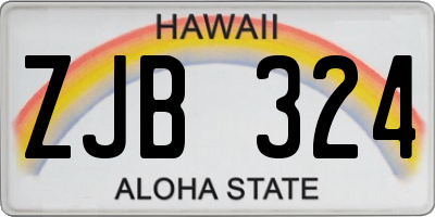 HI license plate ZJB324