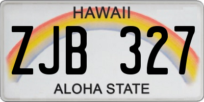 HI license plate ZJB327