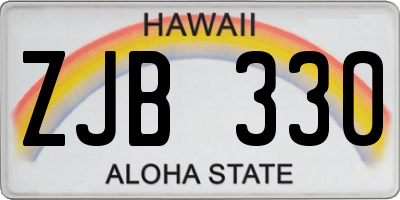 HI license plate ZJB330