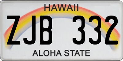 HI license plate ZJB332