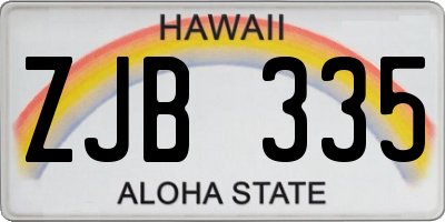 HI license plate ZJB335