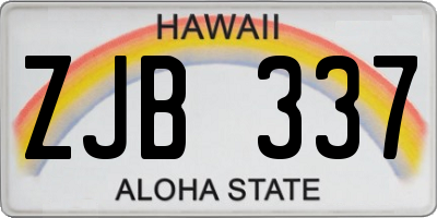 HI license plate ZJB337
