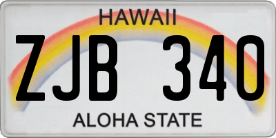 HI license plate ZJB340