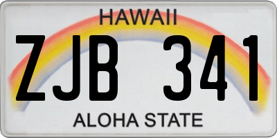 HI license plate ZJB341