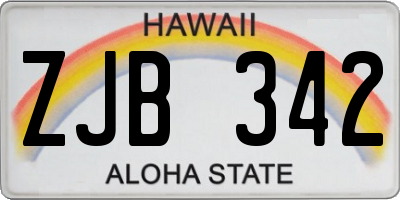 HI license plate ZJB342