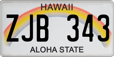 HI license plate ZJB343