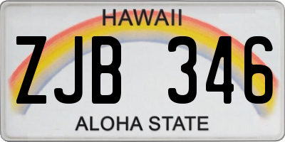 HI license plate ZJB346