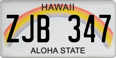 HI license plate ZJB347