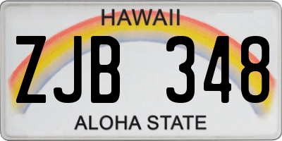 HI license plate ZJB348