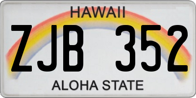 HI license plate ZJB352