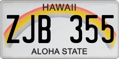 HI license plate ZJB355