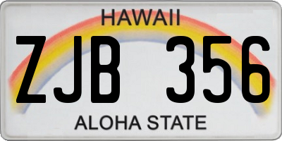 HI license plate ZJB356