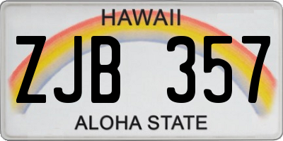 HI license plate ZJB357