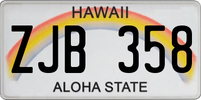 HI license plate ZJB358