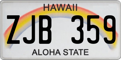 HI license plate ZJB359