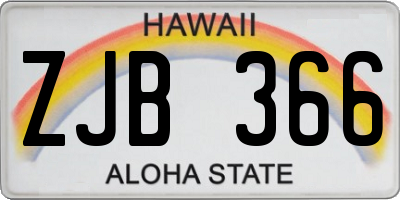 HI license plate ZJB366