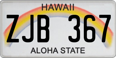 HI license plate ZJB367