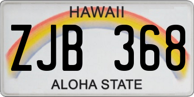 HI license plate ZJB368