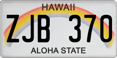 HI license plate ZJB370