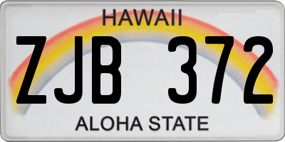 HI license plate ZJB372
