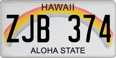 HI license plate ZJB374