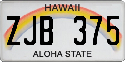 HI license plate ZJB375
