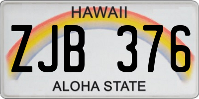 HI license plate ZJB376