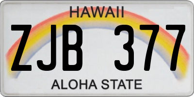 HI license plate ZJB377