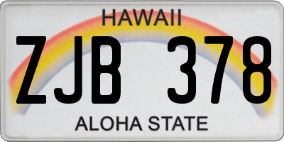 HI license plate ZJB378