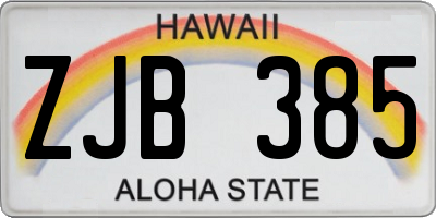 HI license plate ZJB385