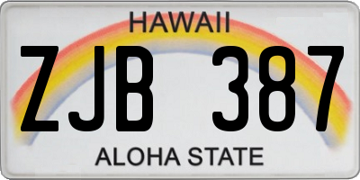 HI license plate ZJB387