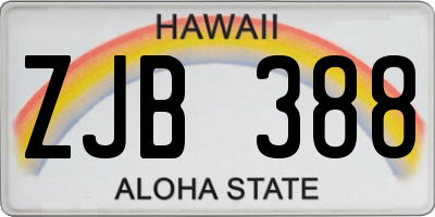 HI license plate ZJB388