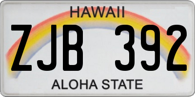 HI license plate ZJB392