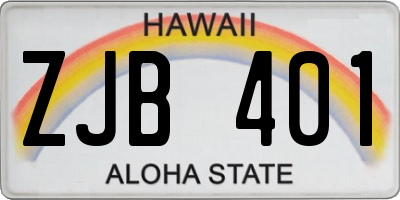 HI license plate ZJB401