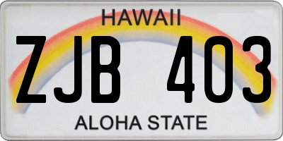 HI license plate ZJB403
