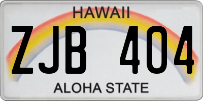 HI license plate ZJB404