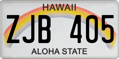 HI license plate ZJB405