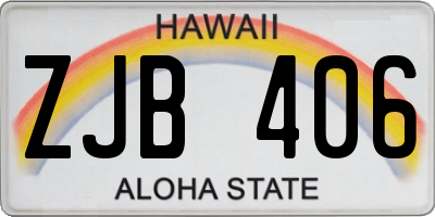 HI license plate ZJB406